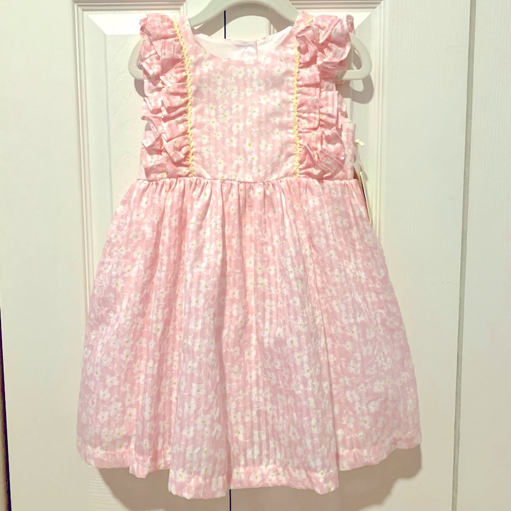 Laura Ashley London Pink White Flower Dress 2T BNWT